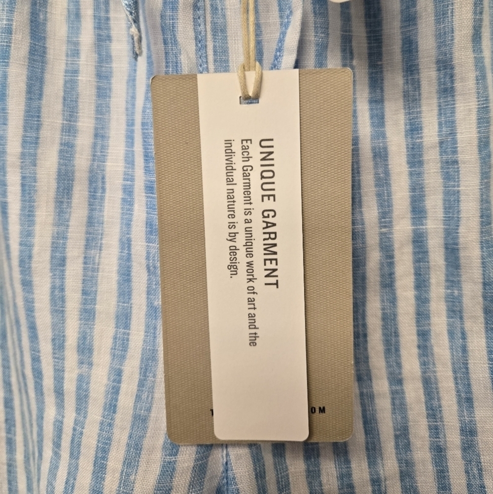 Tommy Bahama Ocean Surf High Rise Linen Easy Shorts Glass Bead Blue Stripe XL - Picture 8 of 9